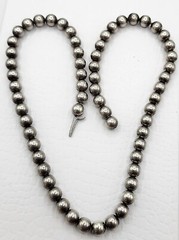 Antique Victorian W.R.C Sterling Silver Bead Ball Chain Collar Necklace 15.5″