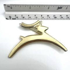 Reindeer Brooch By Danecraft Modernist Gold Tone 3 Inches Vintage