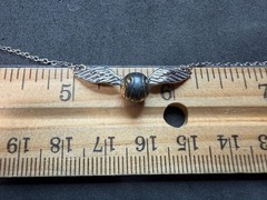 4.10g Vintage Sterling Silver 925 Winged Ball Pendant Chain Necklace 17 in M