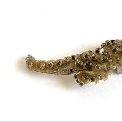 Vintage 40s Alligator Lizard Brooch Sequin Handmade READ