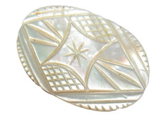 OLD MOTHER OF PEARL PIN C CLASP PRETTY CARVED VINTAGE OLD FASHIONED