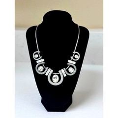 VINTAGE LIA SOPHIA “COIL” CUT CRYSTALS STATEMENT NECKLACE (RETIRED)