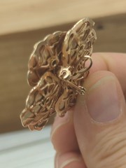 Vintage Gold Tone Flower Green Rhinestone Brooch Pin Pendant