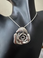 ATI VIntage Sterling Silver Floral Brooch Pin/Pendant 925 Necklace