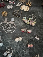 Lot of 70+ Pairs Vintage To Modern Earrings Pierced Clip-On Stud Loop
