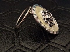 Vintage Scarf Ring Clip Western Germany Jewelry 3D Rose Flower Floral Tone