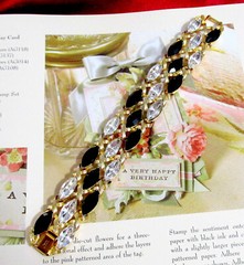 Vtg Runway Rare NAPIER “Black Tie” Swarovski Marquise Crystal Bracelet Book Pc