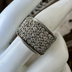 VTG SETA Cluster Ring Size 7.75 Clear Cubic Zirconia 925 Sterling Silver 9.5g