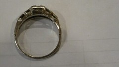 ANTIQUE LADIES 18K WHITE GOLD 40 POINTS TW DIAMOND ENGAGEMENT RING SZ 6 3/4