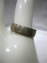 925 Sterling Antique 1942 Australia Shilling Ring Band Size 3.75