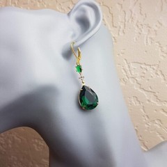 Teardrop Dangle Women’s Earrings 2.4 Ct Simulated Diamond 14K Yellow Gold Over