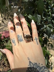 7 Carat Smoky Topaz Ring 800 Silver Vintage Size 6.75 High Profile Estate Piece