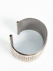 Silver Tone Wide Cuff Bracelet Basket Weave Statement Brutalist Geometric Modern