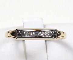 Antique Art Deco 1920’s Diamond Wedding Band 14KW/Y Ring Size 6 UK-L1/2
