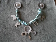 Silvertone Southwestern Theme Turquoise Chips Sweater Dress Clip Collar Pin 30g