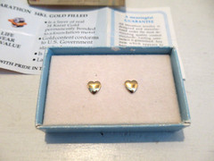Vintage 1950-60’s 14K Gold Filled Heart Screw Back Post Earrings by Marathon Co.