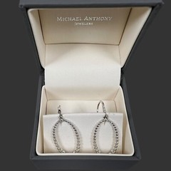 Vintage Michael Anthony .925 Sterling Silver Oval Shaped Earings w/ Original Box