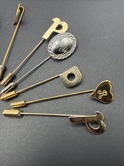 Lot Of Gold Tone Stick Pins -Initials Monogram R N M A E K L P D B44