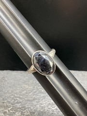 SZ 9.75 Mens Vintage Sterling Silver Hematite Signed Uncas Estate Ring 925