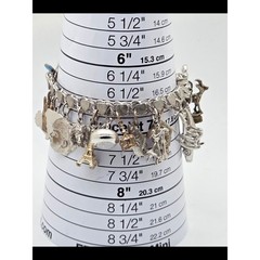 Heavy Vintage Jem Ster Sterling Charm Bracelet – 14 Sterling Charms 8″