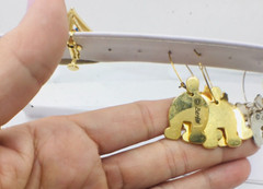 Vintage 4 Pairs Berebi Enamel Animal Dangle Drop & No Brand Huggie Stud Earrings