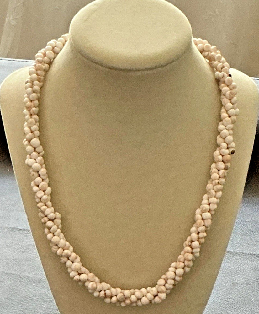 Petite Sea Shell Snail Shell Strung Necklace Vintage Costume Jewelry Beachy Luau