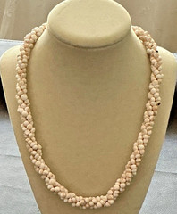 Petite Sea Shell Snail Shell Strung Necklace Vintage Costume Jewelry Beachy Luau