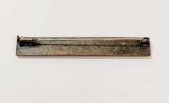 Vintage French Art Deco Rare Long Bar Brooch Enamel Rhinestones Trombone Clasp