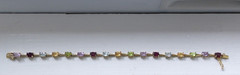 FAS Gold Over 925 Sterling Silver Multi-Gemstone Bracelet