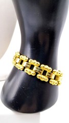 Quality Vintage Tank Track Jewelry Parure, Matching Book Chain Necklace Link