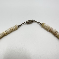 Vintage PUKA Shell Necklace with Carnelian Barrel Clasp 15 in Choker Beachy