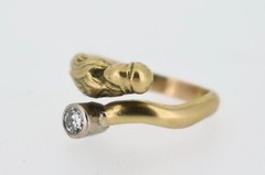 Art Nouveau 18K Lady Luck Ring