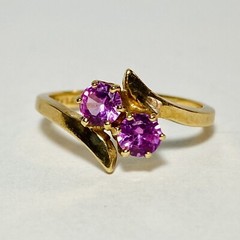 Baden & Foss 10K Yellow Gold 0.68ctw Lab Created Pink Sapphire Sz 5.75 Ring 2.1g