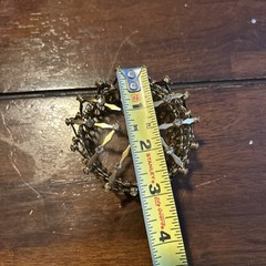 Vintage 1950s Expandable Chignon Hair Bun Cage Gold Tone, Prong Set Rhinestones