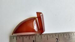 Vintage 1960s Soviet USSR Baltic Russian Cognac Amber Sail Boat Pin Signed 1.25″