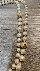 Super Long Japan Beaded Faux Pearl Necklace 53″ Vintage