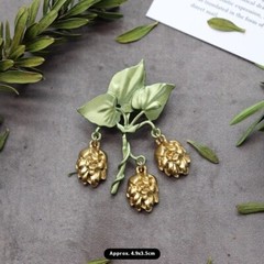 Vintage Green Color Plant Pearls Brooch Pin Flower Brooch For Women Jewelry Gift