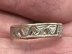 VTG 10K Gold Filled Heart Design Ring Silver & Gold Tone Size 8.75