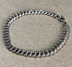 Vtg AC Co Sterling Silver Rhodium Plated Charm Bracelet 7 in. Parallel Link 6.2g