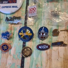 Hat Pin Lot 45 PC Jewelry Junk Drawer Pinback Button & Lapel & Hat Pin Lot