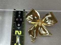 VTG Gold Tone Bow Brooch Pin Large Tona Rhinestone Accents