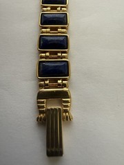 VTG 1970s Lapis Lazuli Watch/Bracelet Gold Tone Smithsonian Institution, Unused