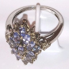 Tanzanite Cluster Ring size 5 never worn inside retailers original gift box