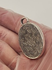 STEPHEN DWECK Vintage Tibetan Turquoise In Sterling Silver Pendant. 2″ Unique