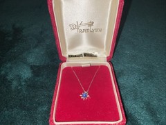 VINTAGE KAREN LYNNE 14KT GOLD LINDE STAR SAPPHIRES EARRINGS, NECKLACE SET