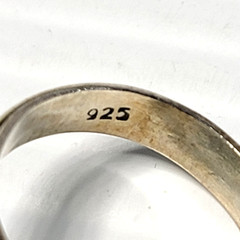 Vintage Prehnite Trillion Triangle Ring 925 Sterling Silver Sz 10 Heavy 11g