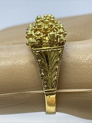 BEAUTIFUL Ring Solid 15K Yellow Gol$ Filigree VINTAGE HANDMADE 4.3gr. Size 6.75