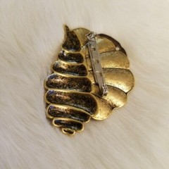 Vtg Nautical Brooch Starfish Sand Dollar Seashell Beach Leaf Art to Wear 2819