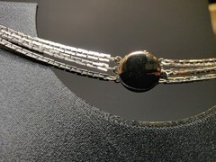 Vintage Three Strand 14.5″ Silver Tone Necklace Statement H Box Chain Unique
