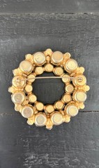 THREE VINTAGE COSTUME JEWELRY BROOCHES JULIANA AUSTRIA GOLD TONE EUC